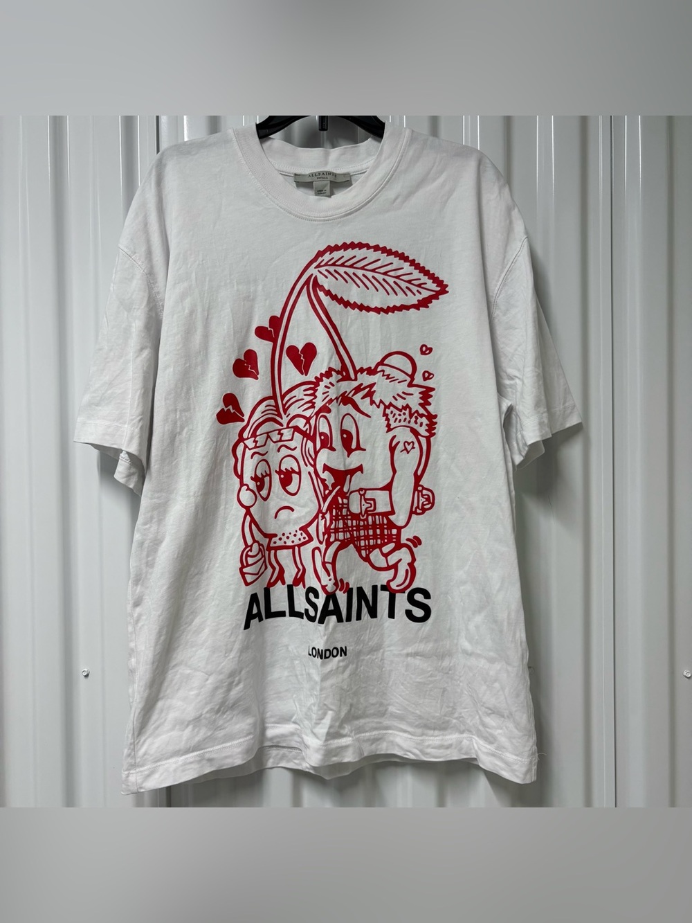 ALLSAINTS Graphic cherry breakup tshirt